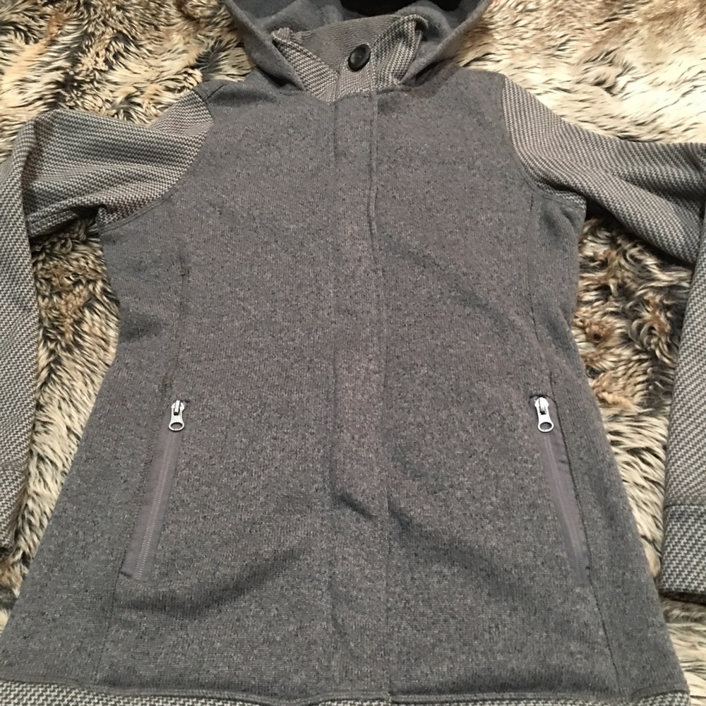 Lola by AFG Gray Mixed Weave Athletic Fit Fleece Zip-Up Hoodie *Size S*